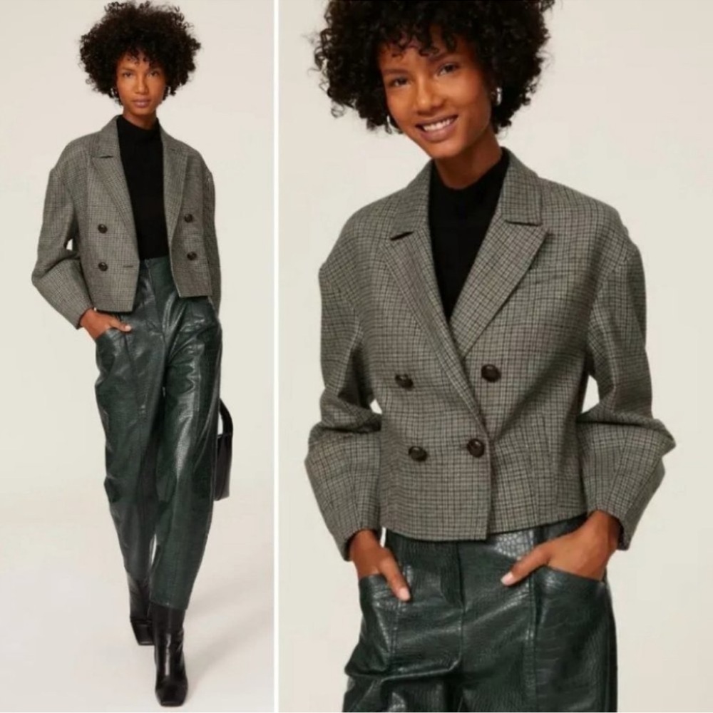 Veronica  Beard Plaid Sybille Cropped Blazer NWOT - Picture 6 of 10